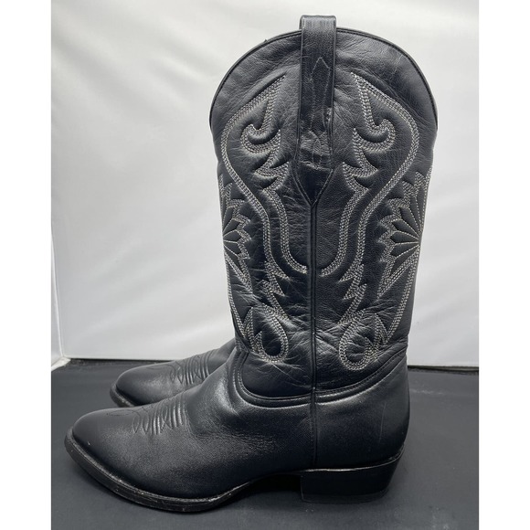 Corral Leather Cowboy Boots Black Embroidered Western Mens 8 Fast Shipping main image 10